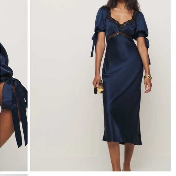 Reformation Stella dress navy blue size 6